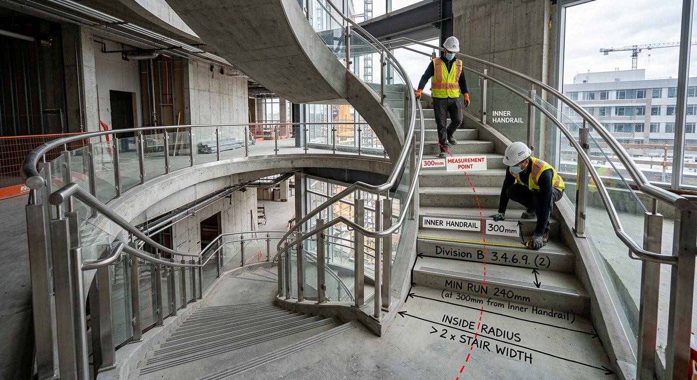 National Building Code Standards for Curved Stairs and Horizontal Exits