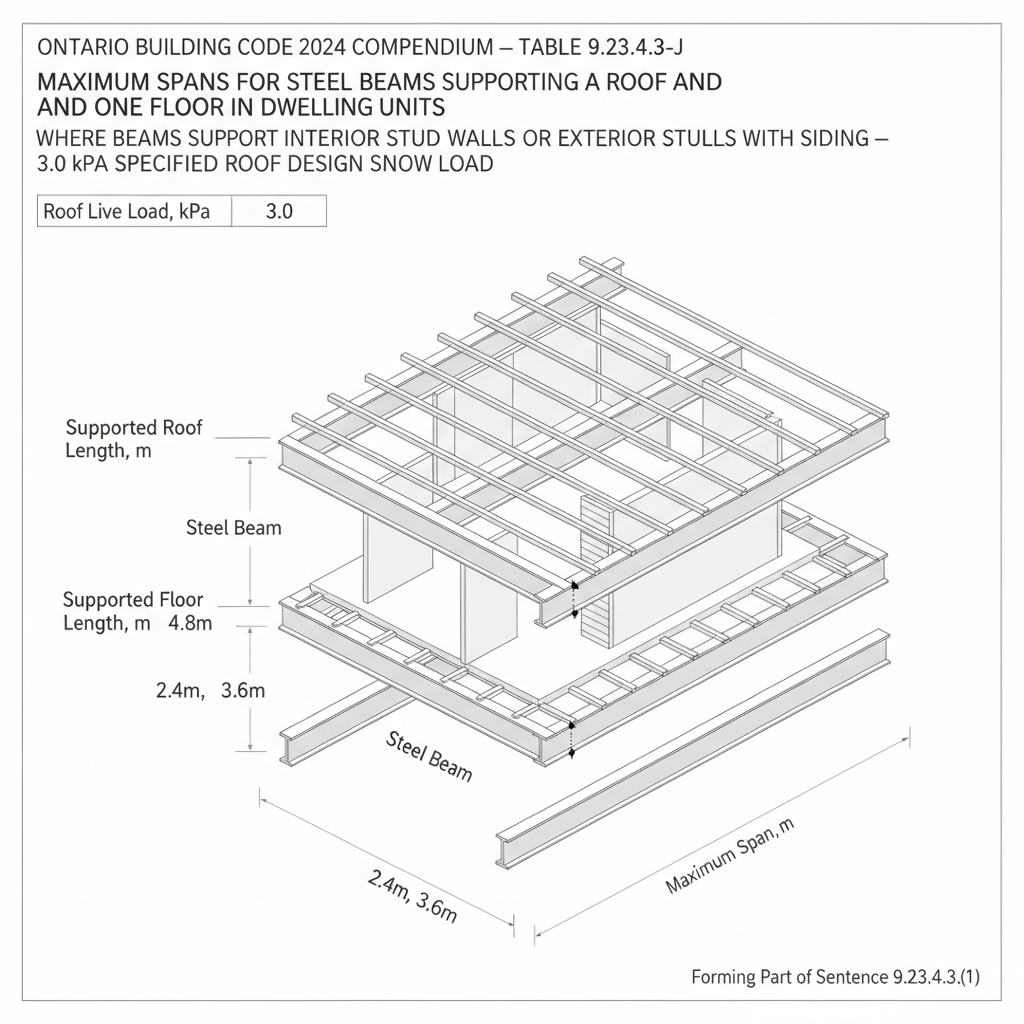 2024 OBC Steel Beam Span Tables: Understanding Section 9.23.4.3.-J for Ontario Home Builders