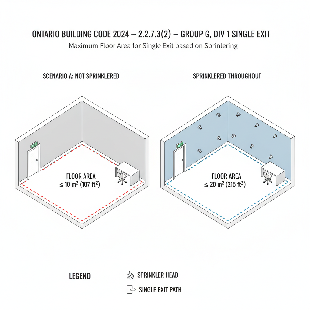 Ontario Building Code 2024: Group G Exit Requirements for London Construction