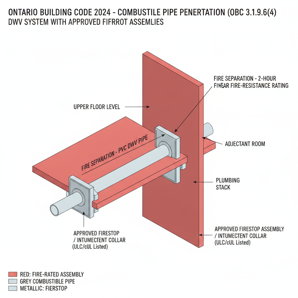 2024 Ontario Building Code: Regulations for Combustible Piping and Fire-Rated Separations