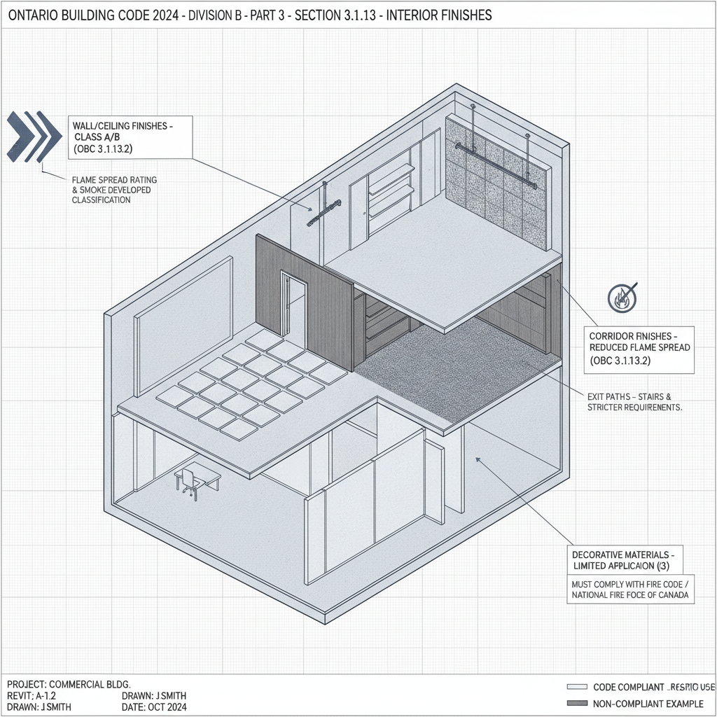 Ontario Building Code 3.1.13: Interior Finish & Flame-Spread Rating Guide for London Contractors