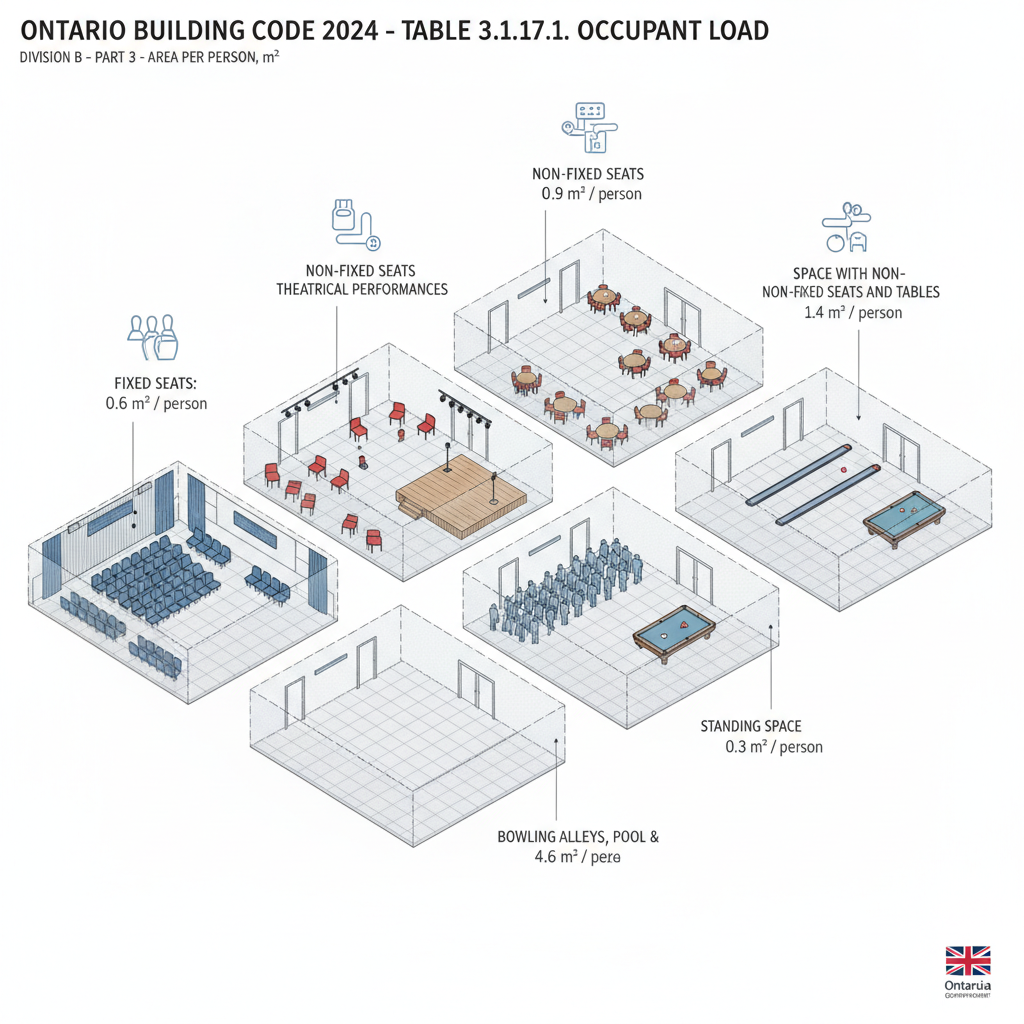 2024 Ontario Building Code Occupant Load Guide: Understanding Table 3.1.17.1