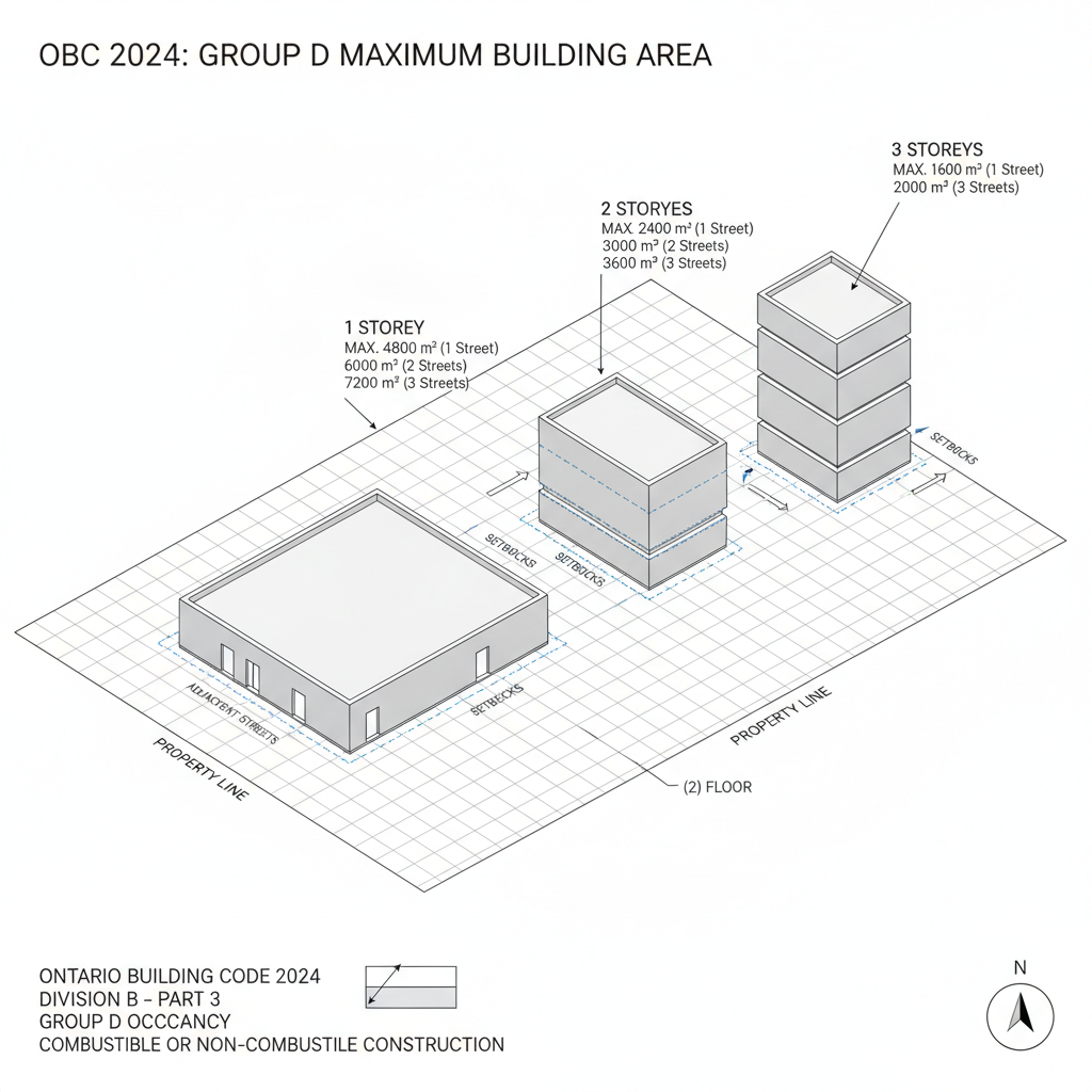 OBC 2024 Group D Building Standards: Area Limits and Fire Safety for Office Construction in London, Ontario