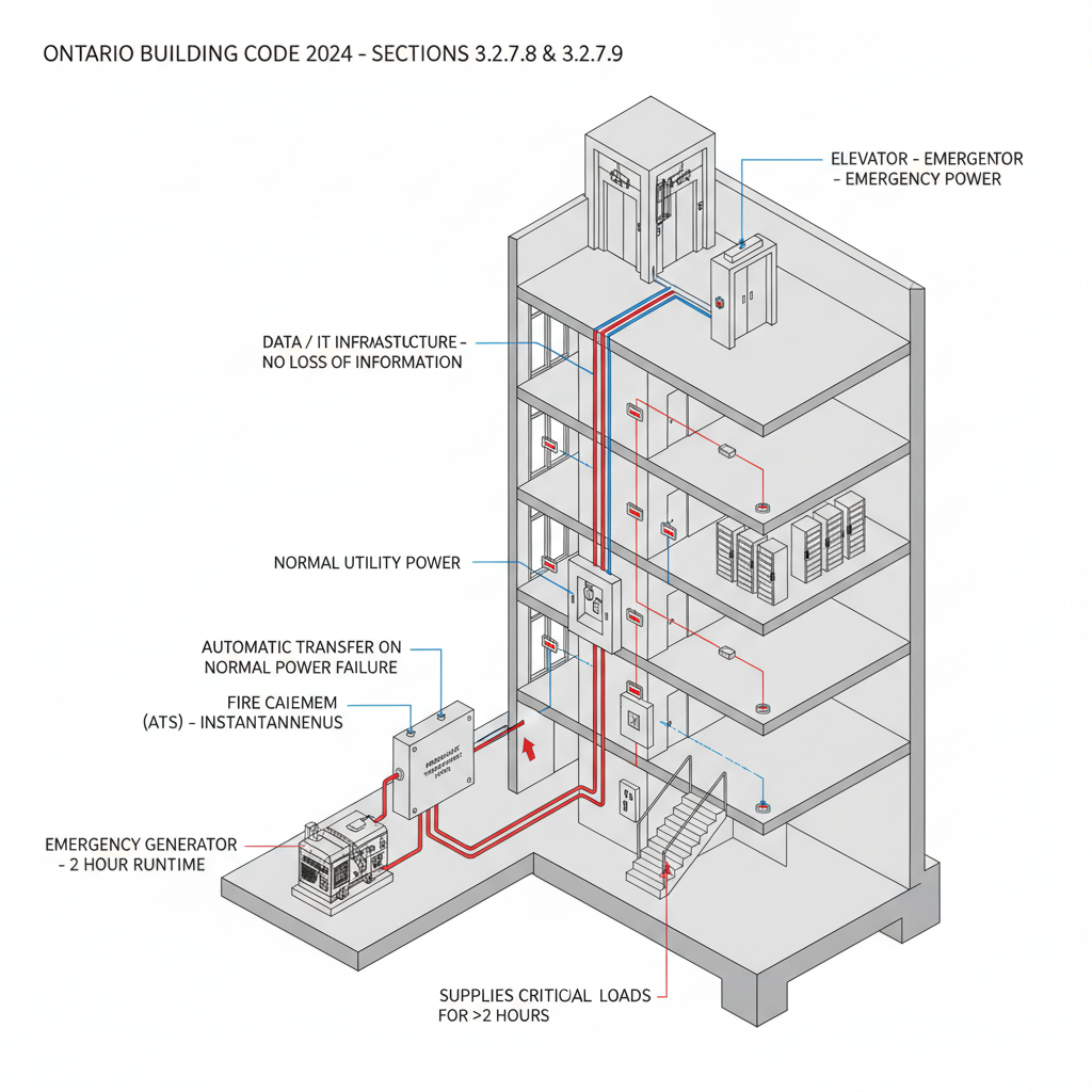 Ontario Building Code: Emergency Power & Electrical Conductor Protection Requirements