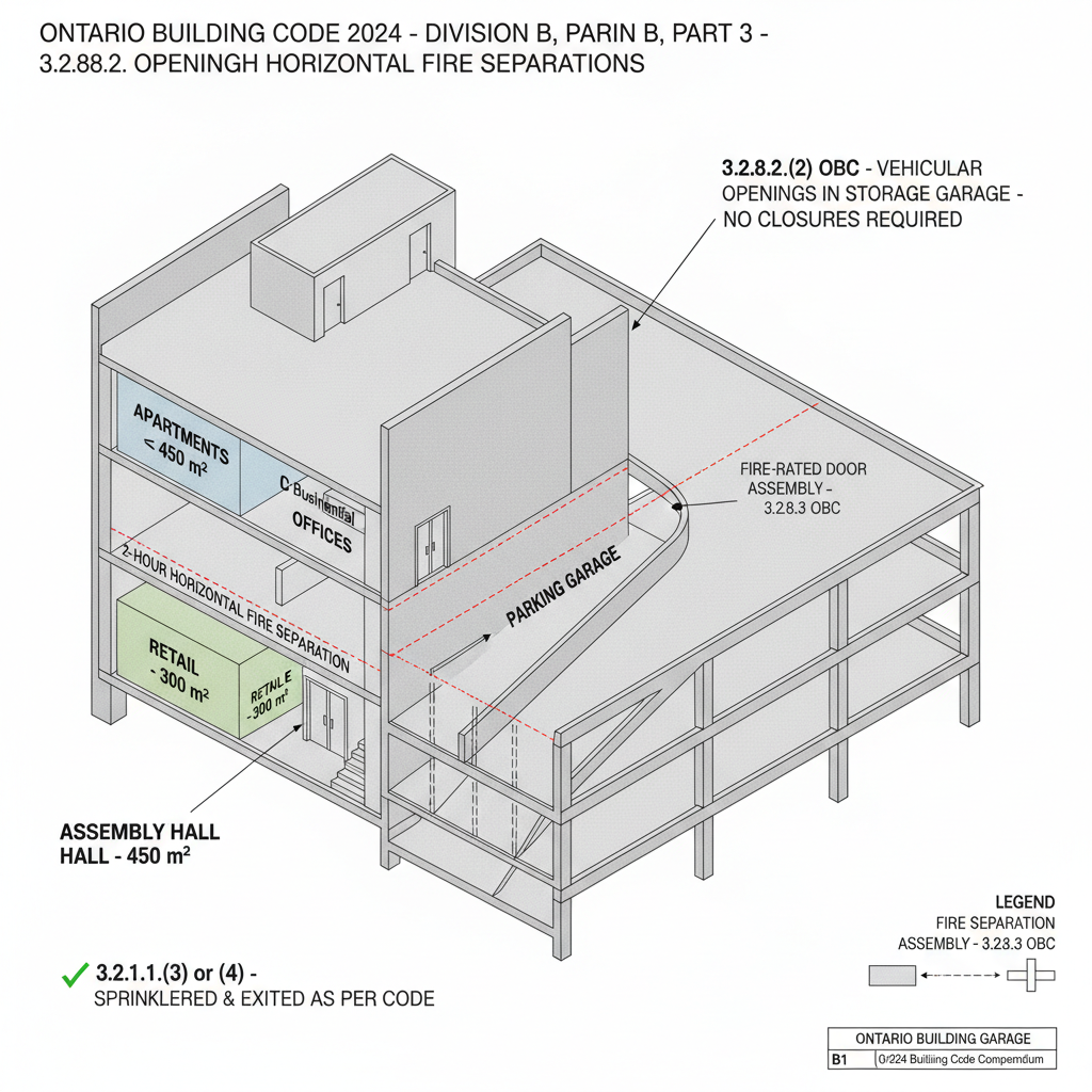 Navigating OBC 3.2.8: Interconnected Floor Spaces and Fire Safety Requirements in Ontario