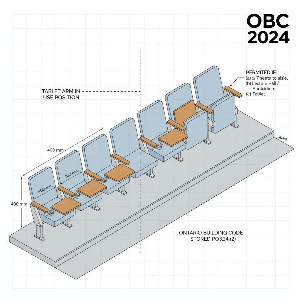 2024 Ontario Building Code Guide: Fixed Seating and Aisle Design for Assembly Spaces