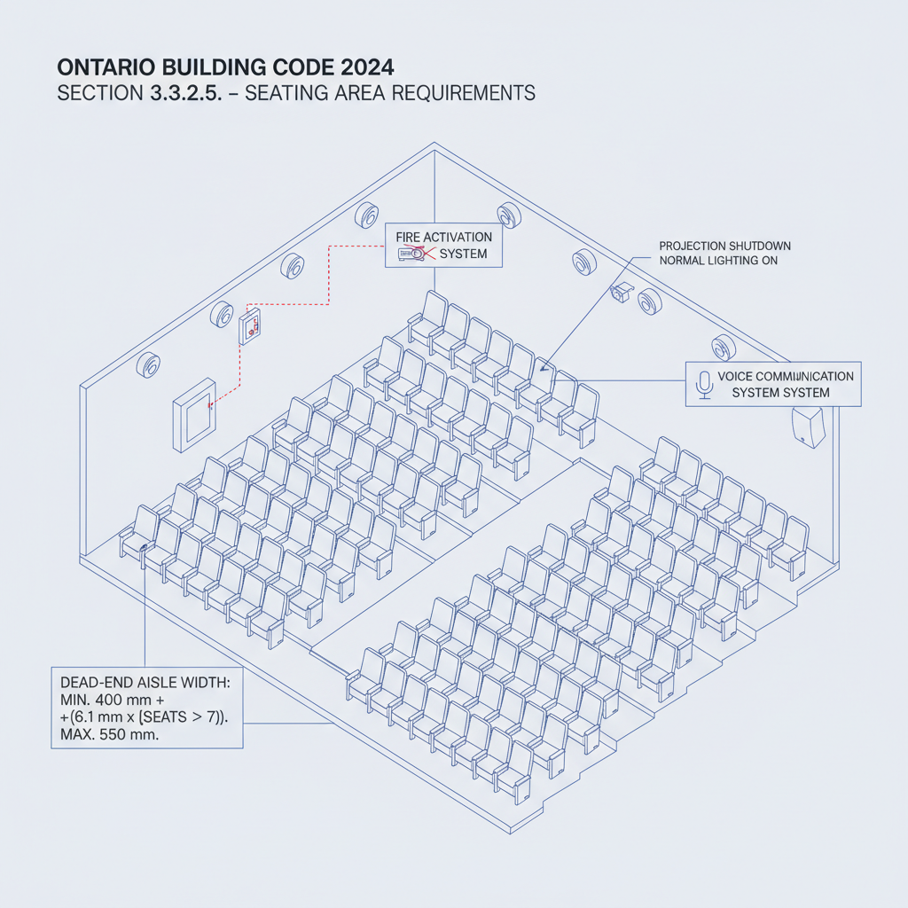 2024 Ontario Building Code: Assembly Seating Safety and Aisle Design Standards