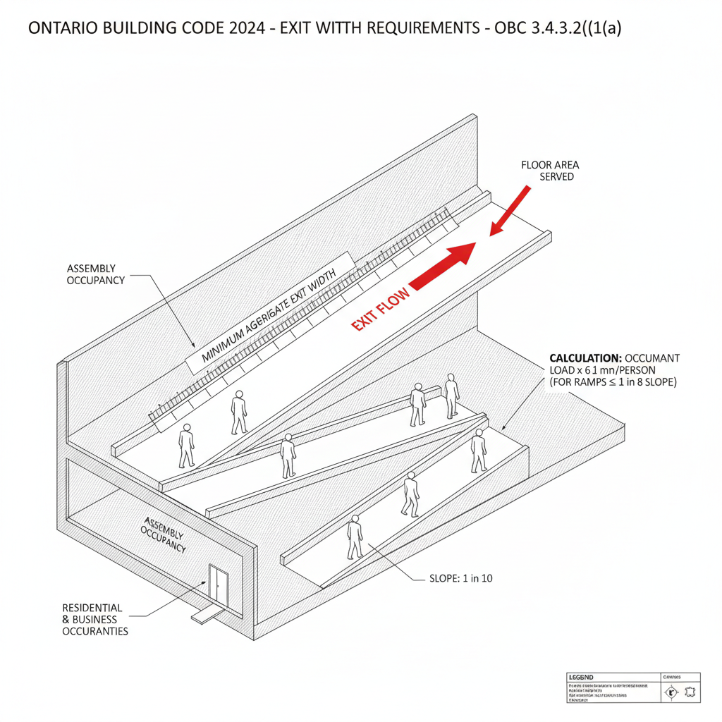 2024 Ontario Building Code Guide: Section 3.4.3.2. Exit Width Requirements