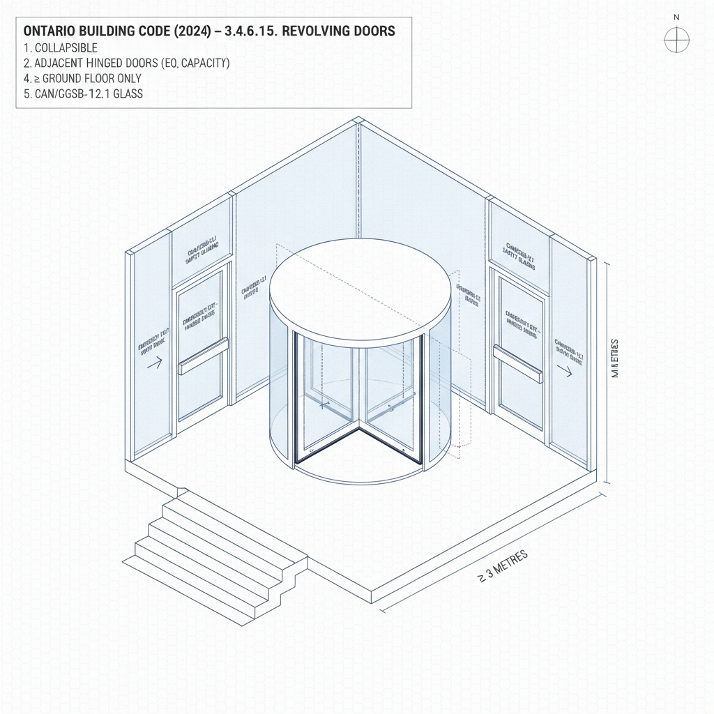 2024 Ontario Building Code Guide: Revolving Doors and Exit Hardware Standards