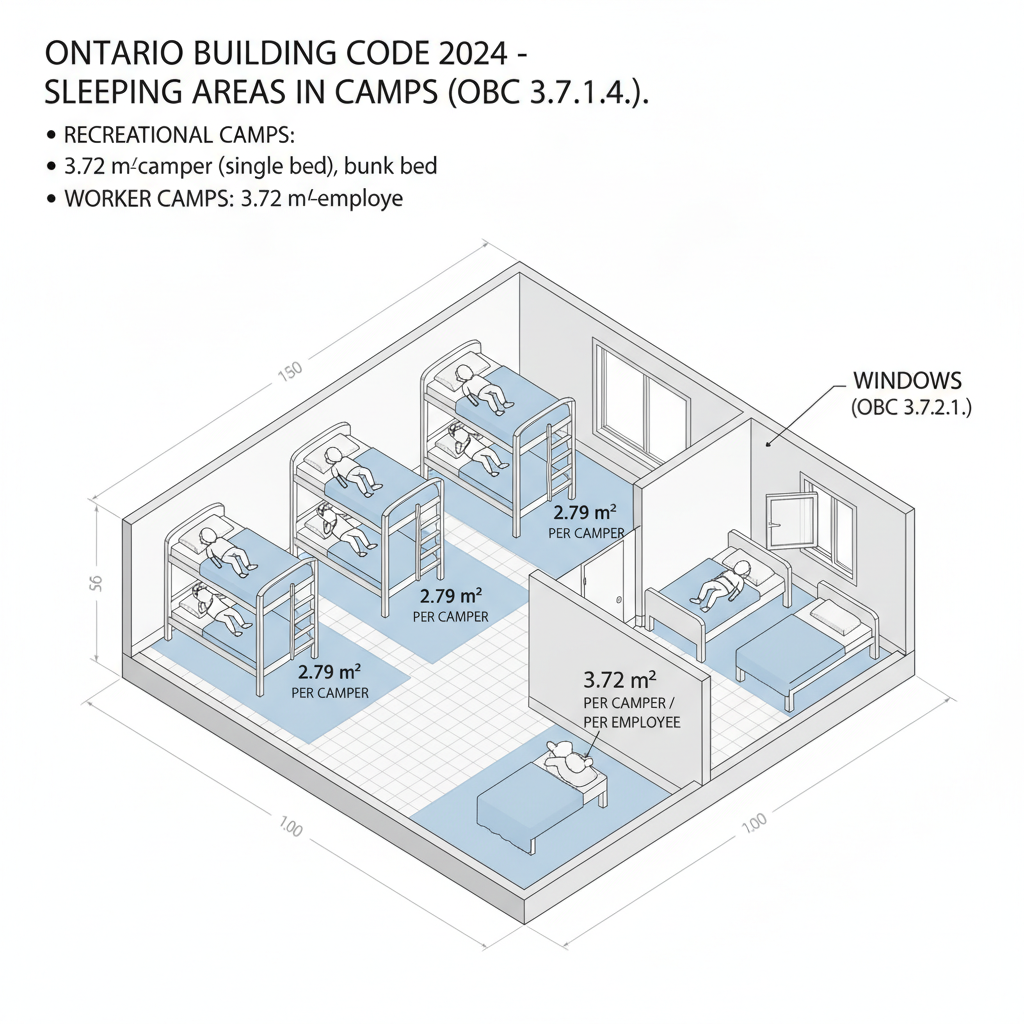 OBC 2024 Standards: Sleeping Areas, Window Glass Requirements, and Plumbing Facilities