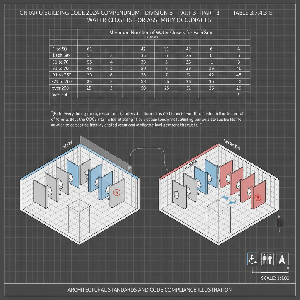2024 Ontario Building Code: Plumbing Fixture Requirements for Assembly Occupancies and Restaurants