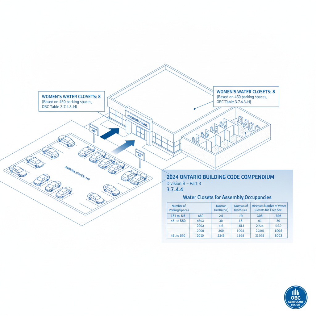 2024 Ontario Building Code: Plumbing Fixture Requirements for Assembly, Child Care, and Care Occupancies