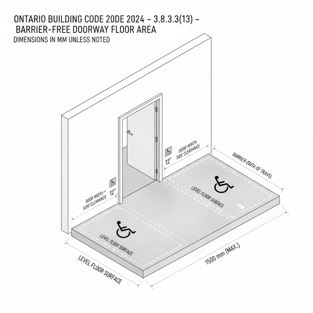 Understanding 2024 Ontario Building Code 3.8.3.3: Barrier-Free Doorway Requirements