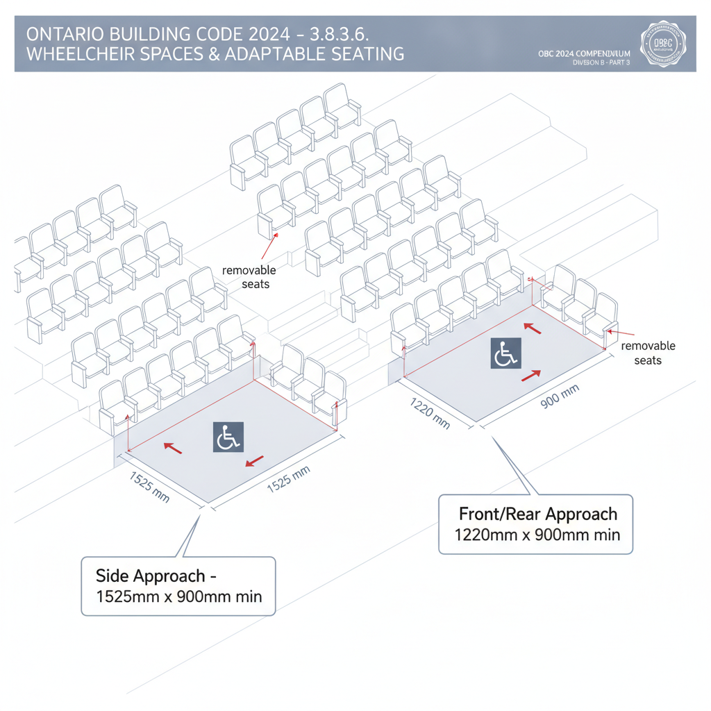 2024 Ontario Building Code: Barrier-Free Seating and Washroom Requirements for Assembly Occupancies