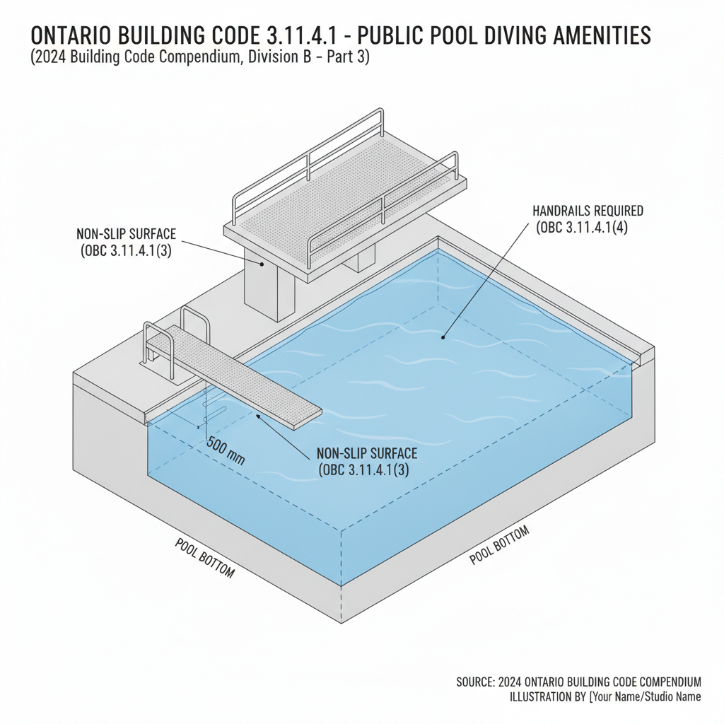 2024 Ontario Building Code: Safety Standards for Public Pool Diving Boards and Platforms