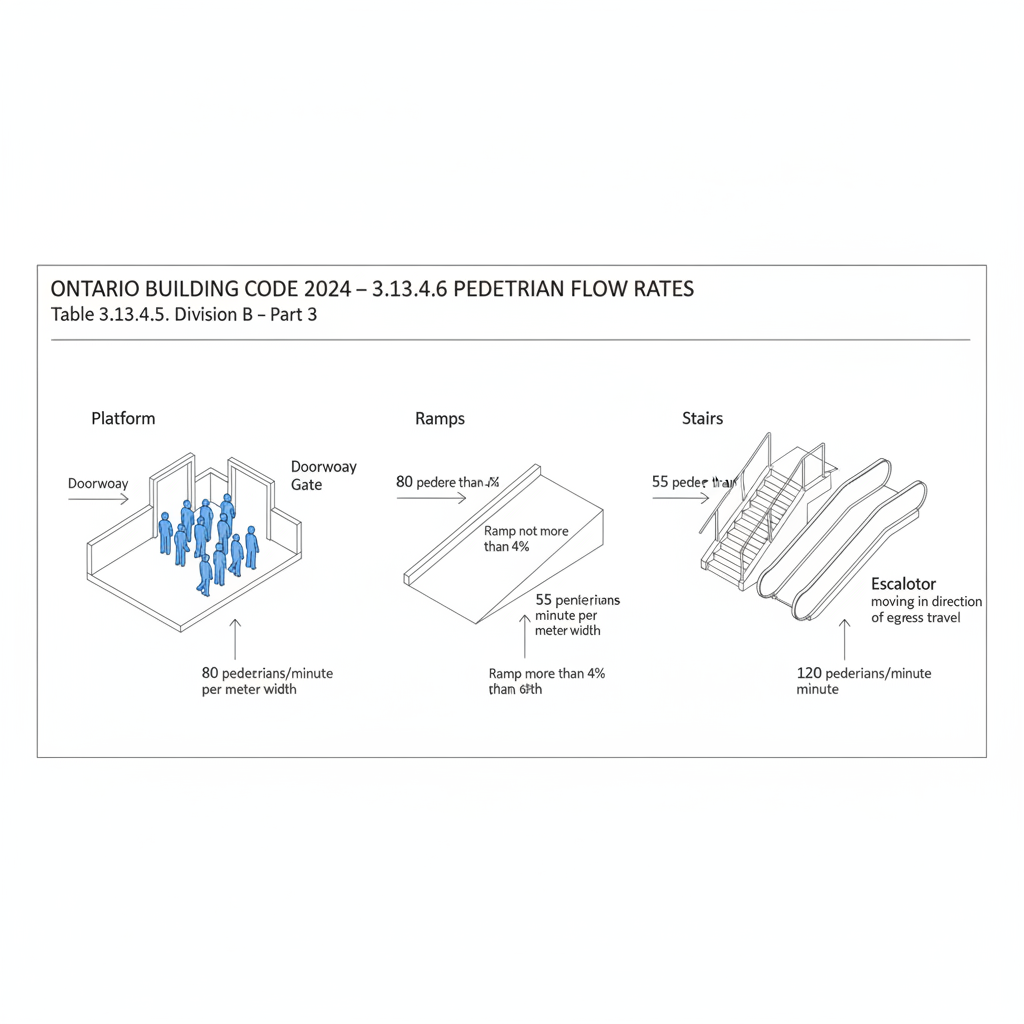 Understanding OBC 3.13.4.6: Pedestrian Flow Rates and Egress Design in Ontario
