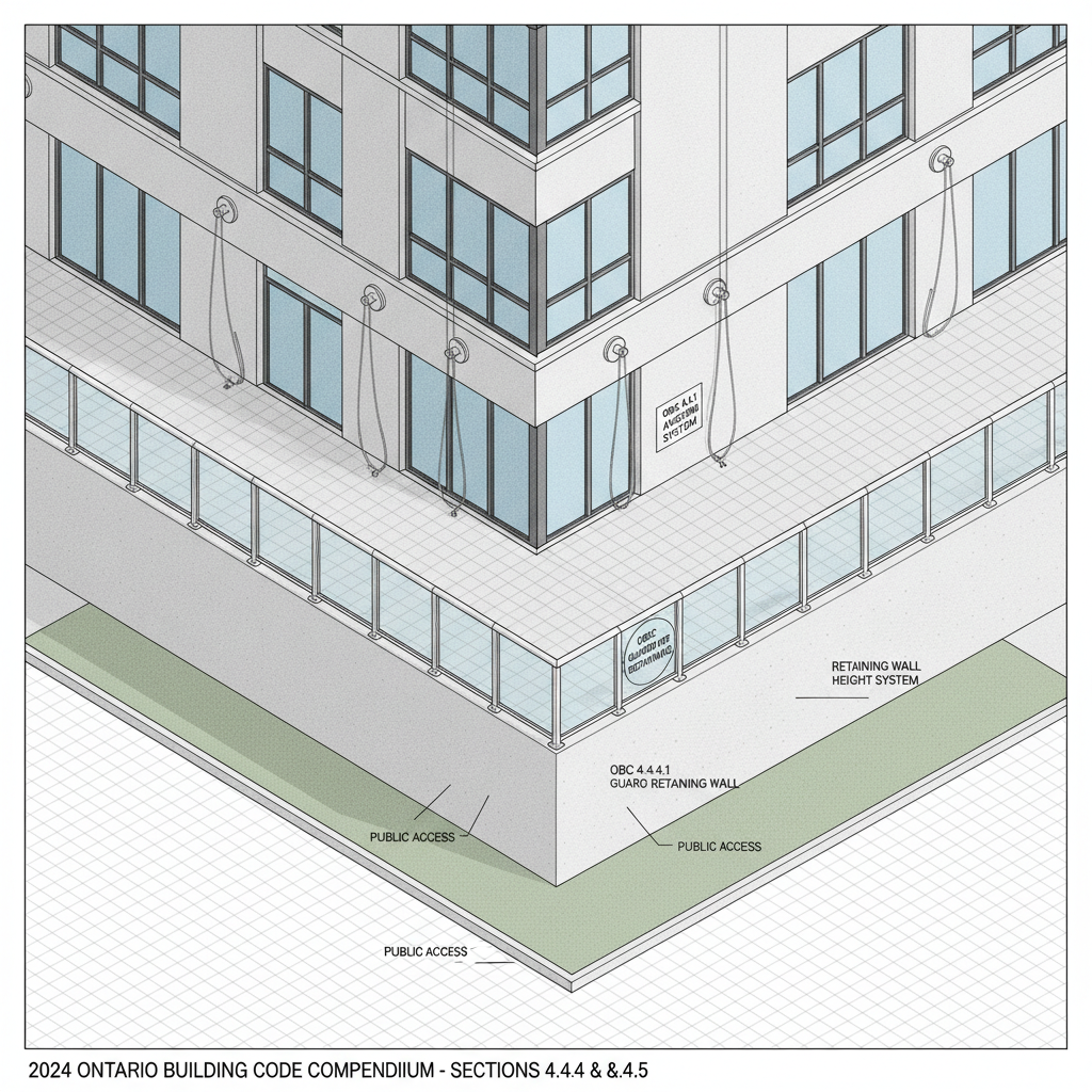 OBC 2024 Compliance: Safety Guards for Retaining Walls and Exterior Roof Anchor Systems