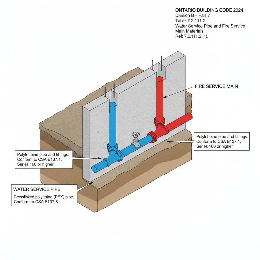 2024 Ontario Building Code: Approved Materials for Water Service Pipes and Fire Service Mains