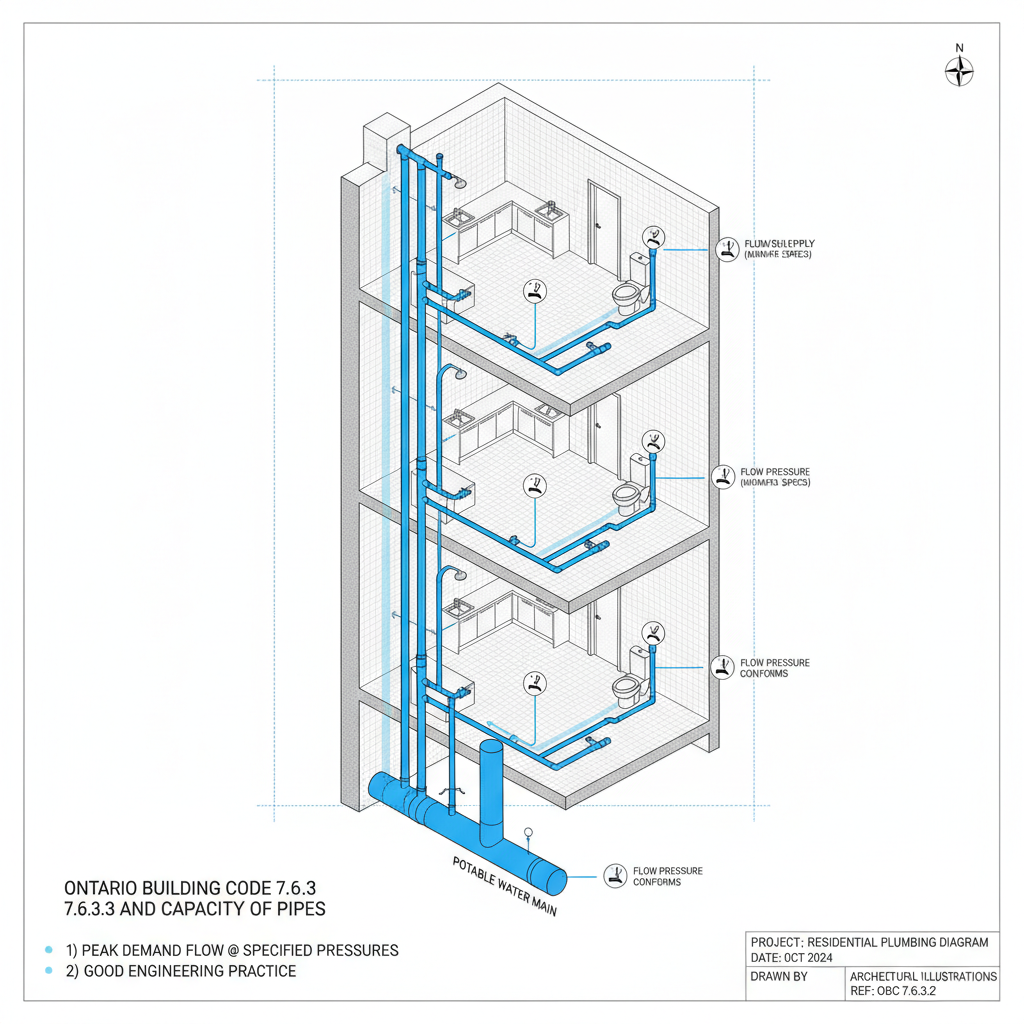 OBC 2024 Guide: Section 7.6.3.2 Hydraulic Load & Pipe Sizing for London Ontario Construction