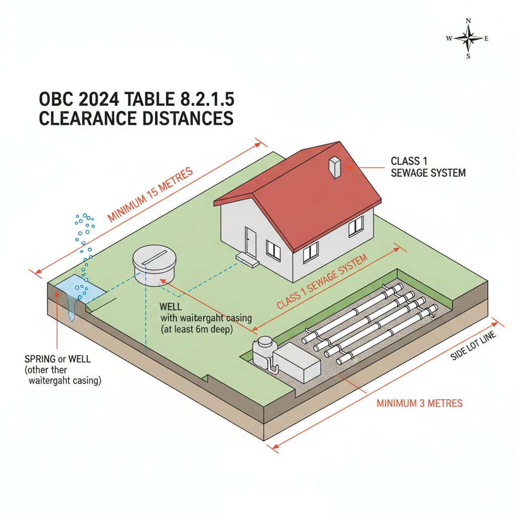 Ontario Building Code 2024: Minimum Sewage System Clearance Distances Guide