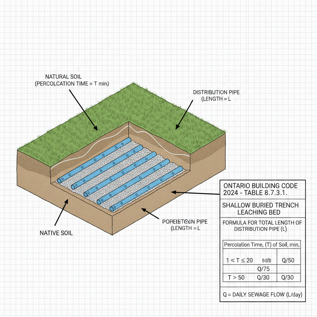 Ontario Building Code 2024: Septic System Distribution Pipe and Leaching Chamber Standards