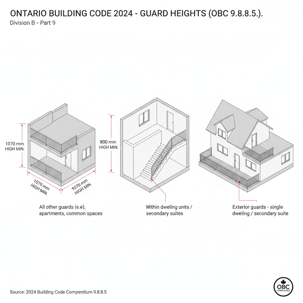 2024 Ontario Building Code: Guardrail Height and Opening Standards for London Contractors
