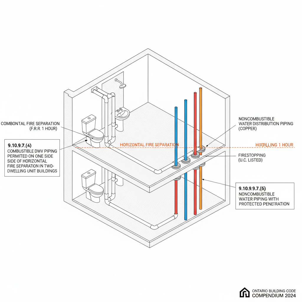 2024 Ontario Building Code: Fire Separation Penetrations for Pipes and Outlet Boxes