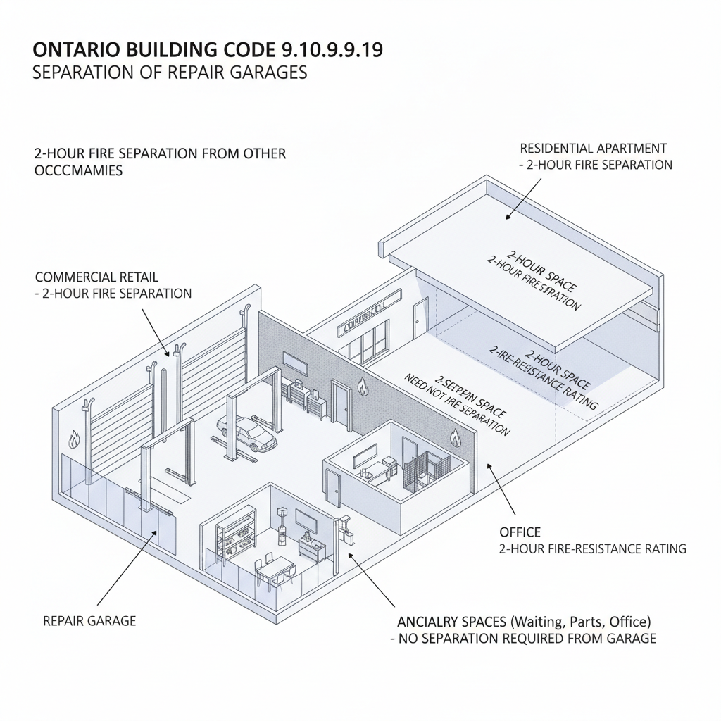 OBC 2024 Guide: Fire Separation for Repair Garages and Service Rooms in Ontario