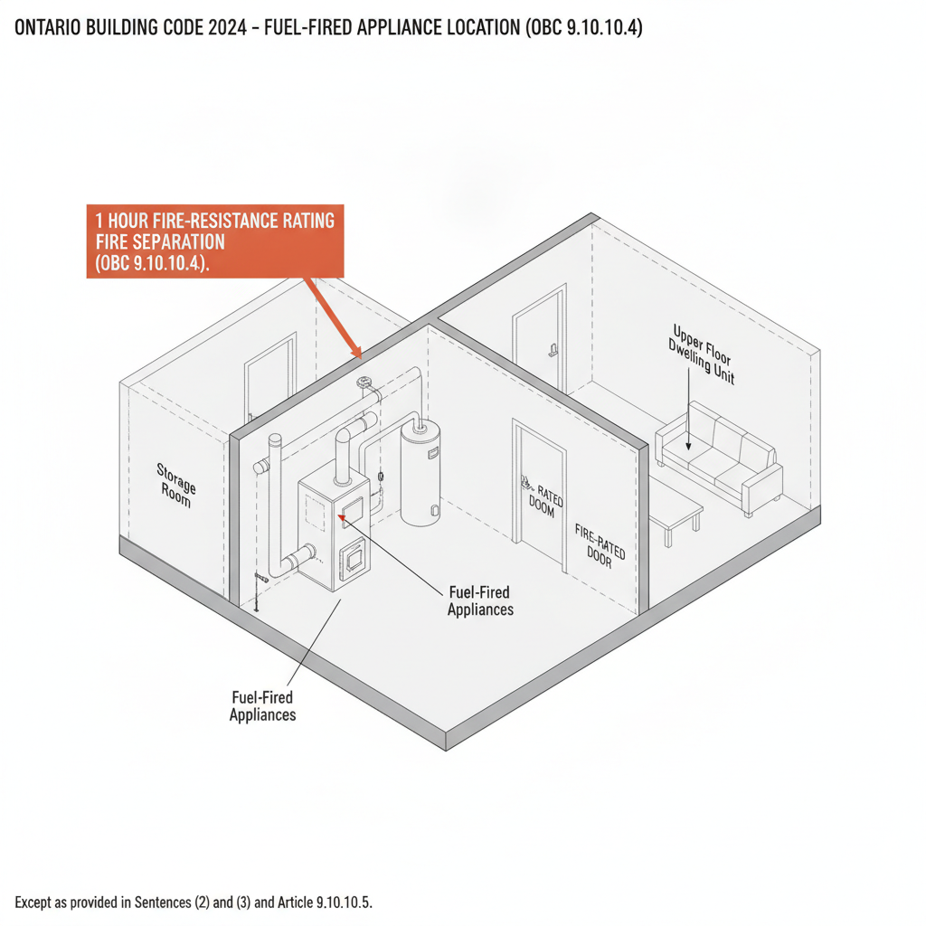 Ontario Building Code 9.10.10: Fire Separation Requirements for Service Rooms and Fuel-Fired Appliances