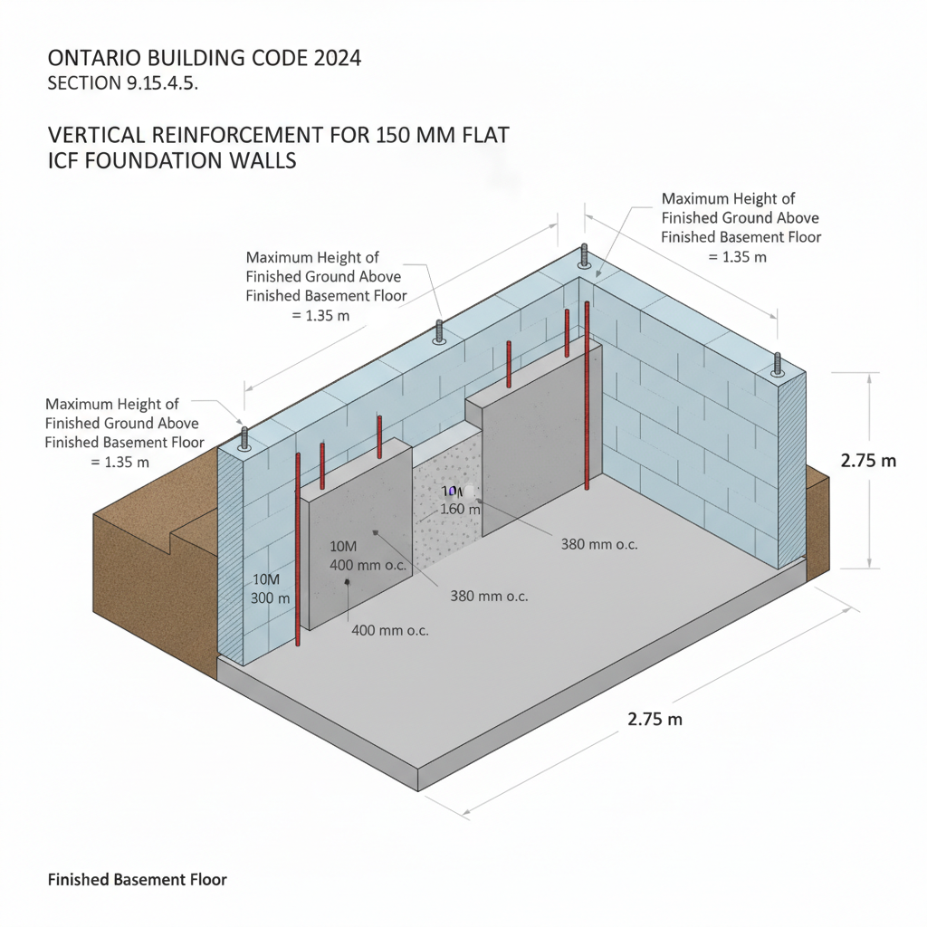 Ontario Building Code ICF Foundation Reinforcement Guide | empcontracting.ca Inc. London Ontario
