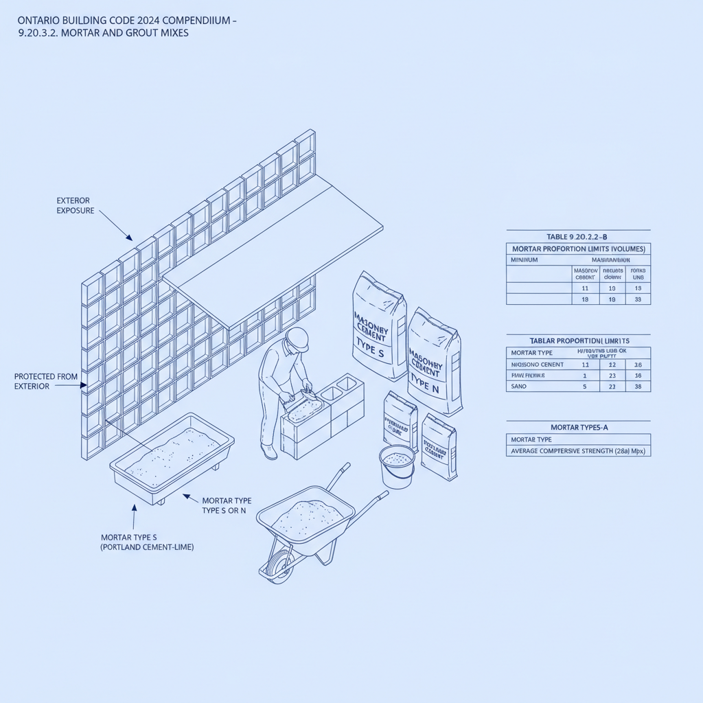 2024 Ontario Building Code: Mortar and Grout Mix Standards for Masonry in London, Ontario