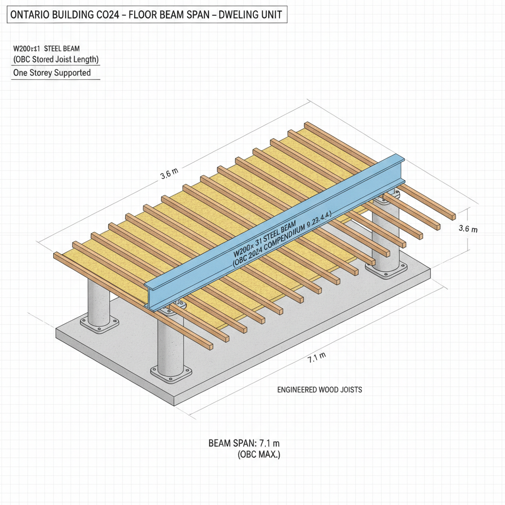 OBC 2024 Guide: Steel Beam Spans and Concrete Topping Standards for Ontario Residential Construction