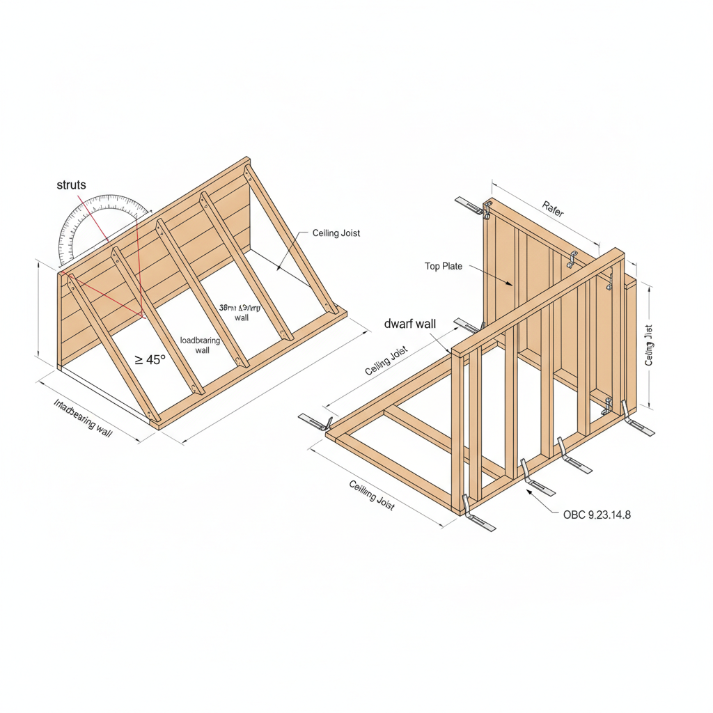 Guide to OBC 9.23.14.8: Ridge Support & Roof Framing Standards for London, Ontario | empcontracting.ca Inc.