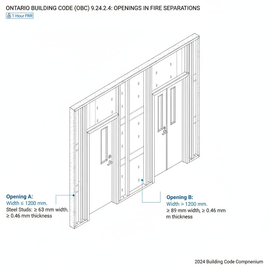 Ontario Building Code 9.24: Steel Stud Requirements for Openings, Exterior Walls, and Installation Standards