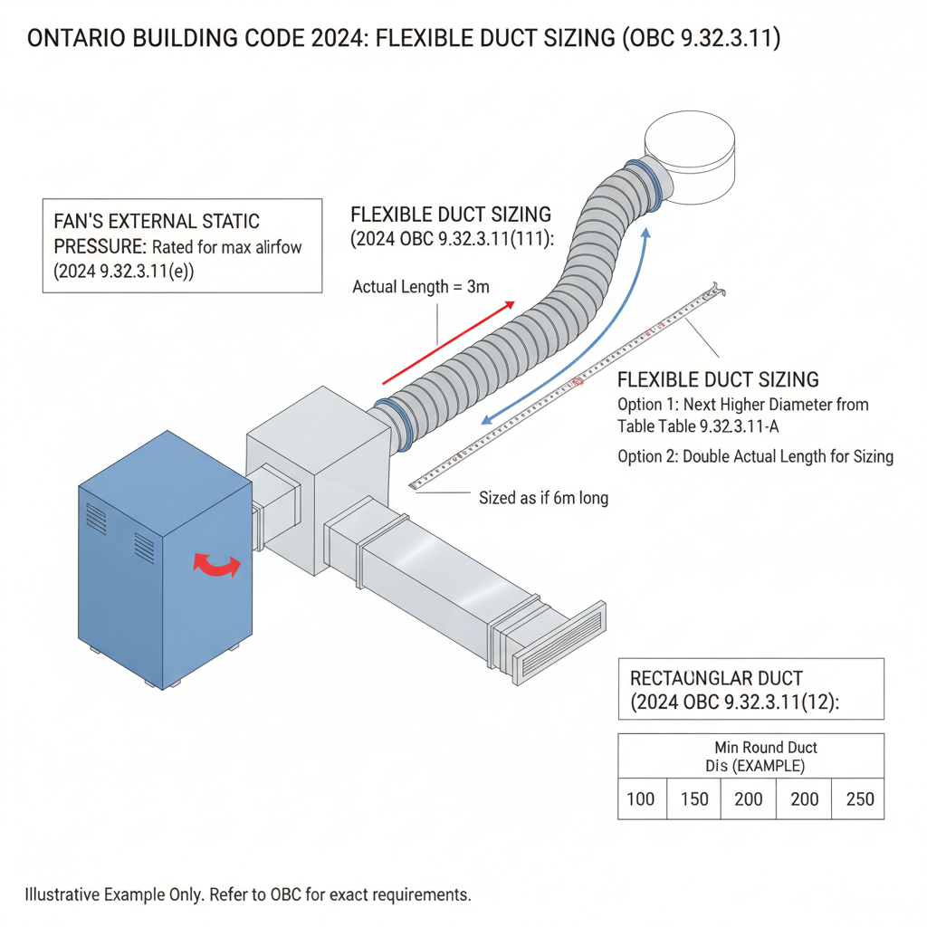 OBC 2024 Section 9.32.3.11: Professional Guide to Ventilation Duct Sizing and Static Pressure